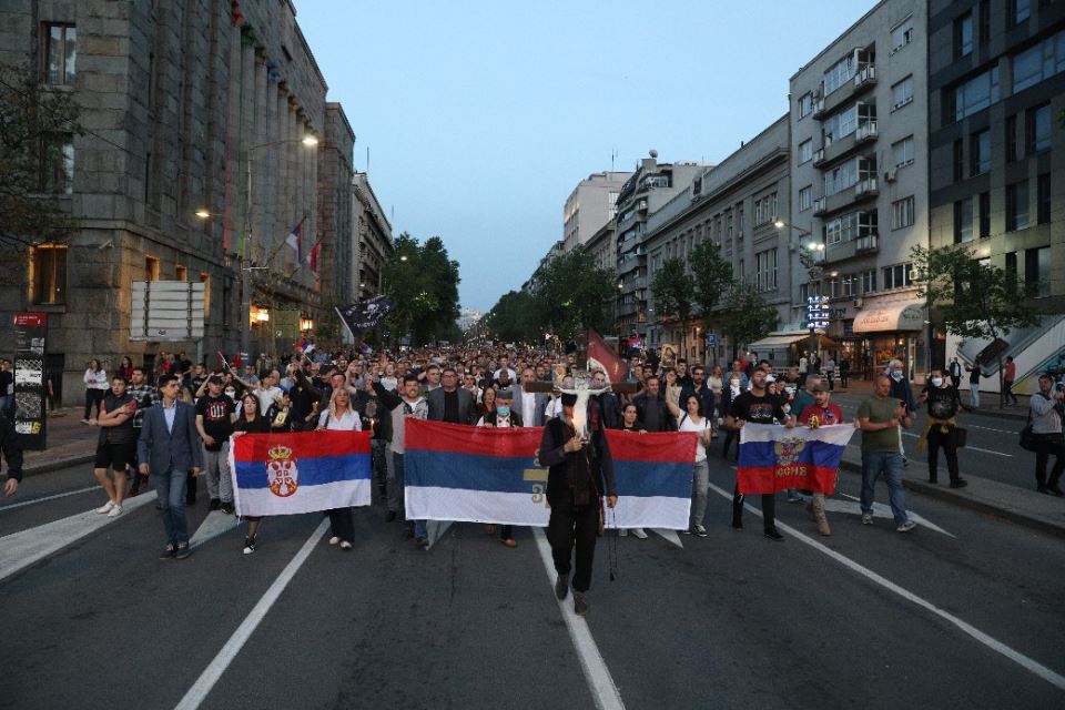 protest podrške uhapšenom episkopu joanikiju u Crnoj Gori