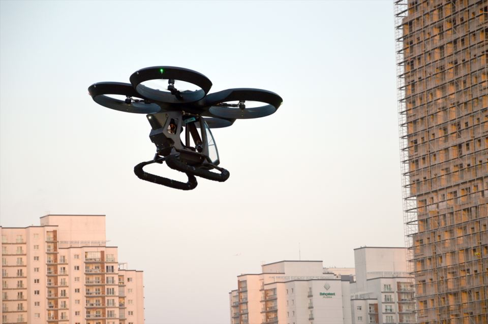 Leteći automobil test autonomno leteće vozilo fotografije