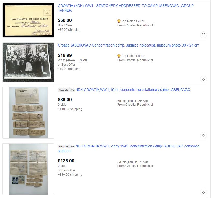Jasenovac Prodaja E bay I bej Sajt Internet prodaja Kupovina Logor Logoraši Dahau Aušvic