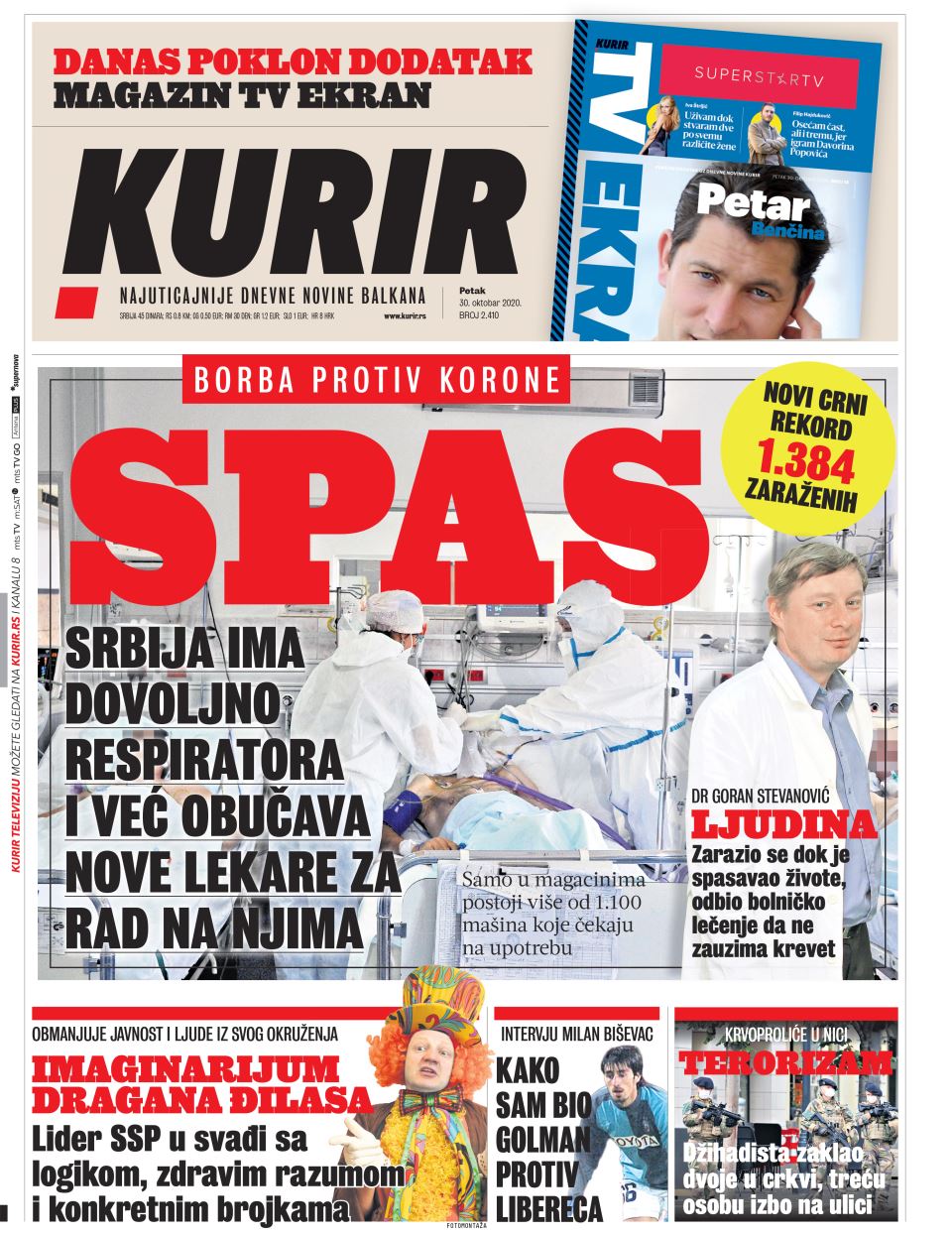 prelistavanje sutrasnje stampe 30 oktobar 