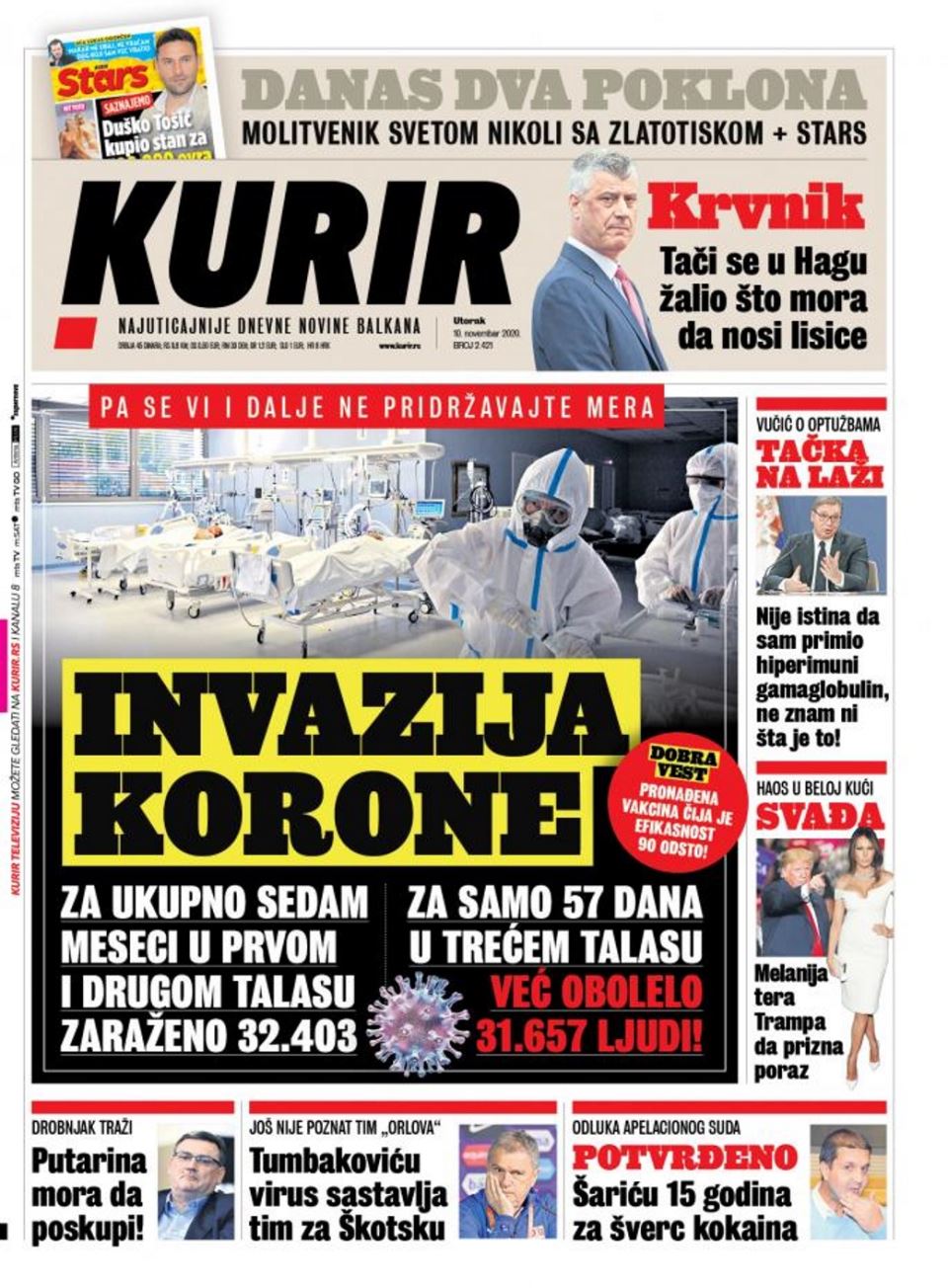 prelistavanje sutrasnje stampe 10 novembar