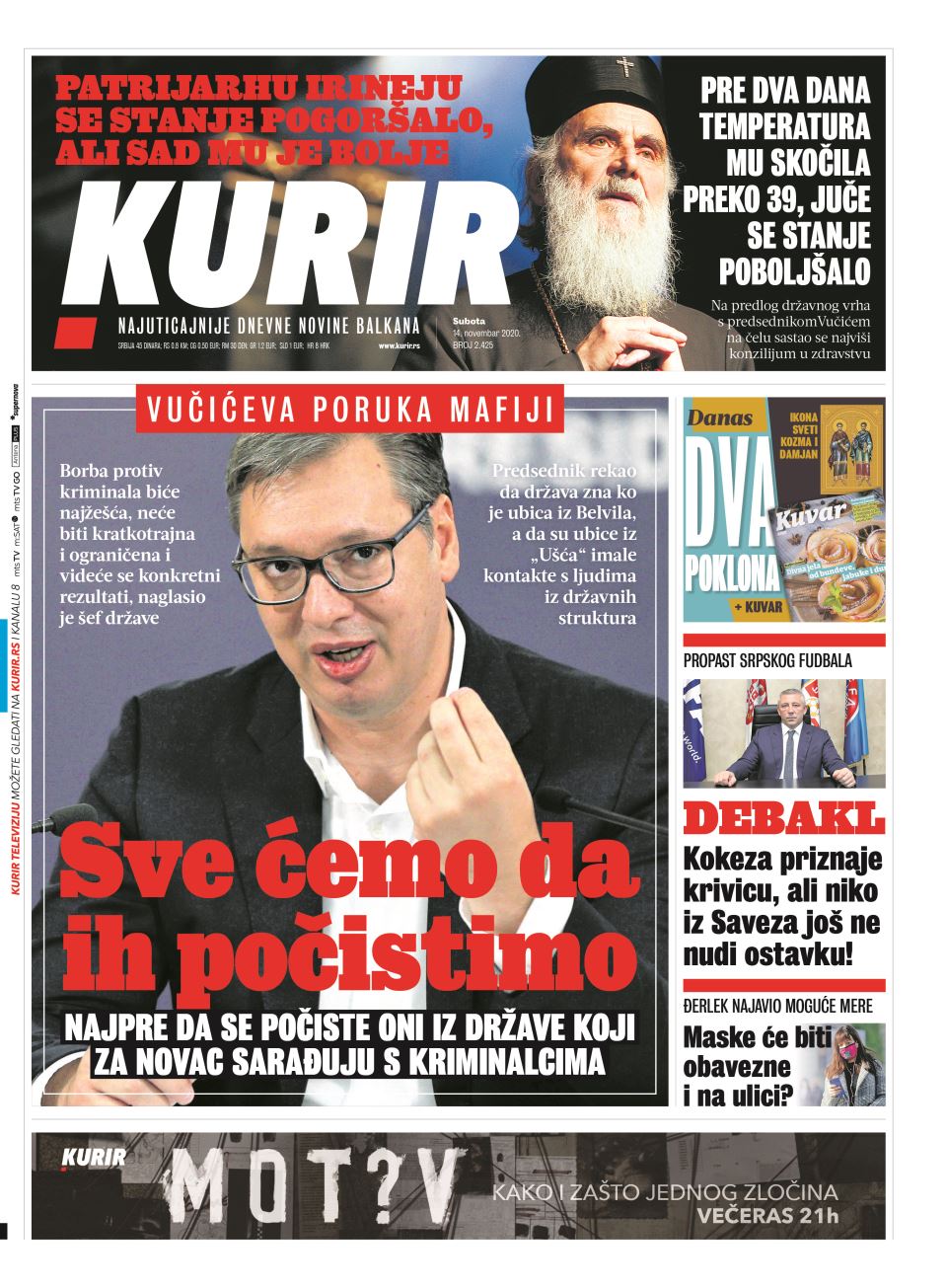 prelistavanje sutrasnje stampe 14 novembar