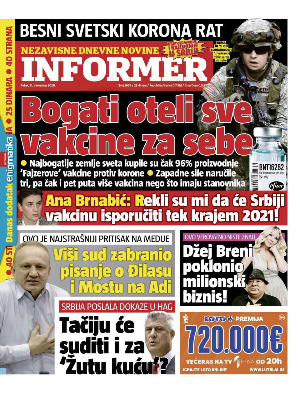 prelistavanje sutrasnje stampe 11 decembar