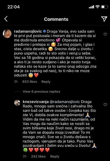 rada manojlović vanja knežević prepiska instagram