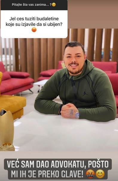 sloba vasic ubijen demantovao instagram foto