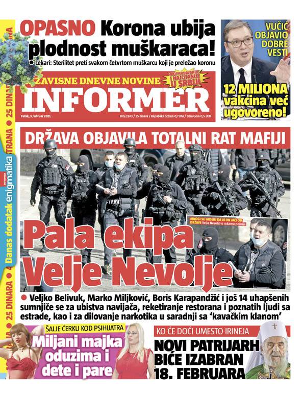 prelistavanje sutrasnje stampe 5. februar 