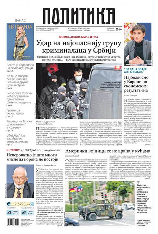 prelistavanje sutrasnje stampe 5. februar 