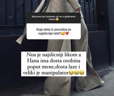 natasa bekvalac sestra kristina deca instagram foto
