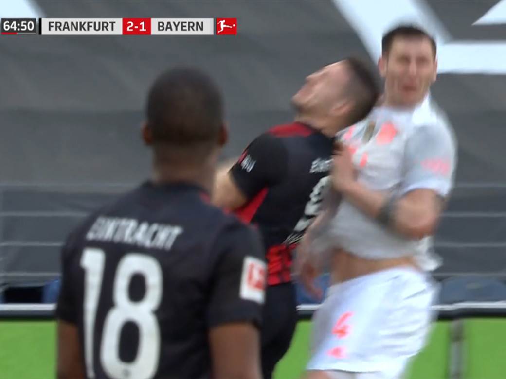 luka jovic povreda sudar krvava glava niklas zile ajntraht bajern bundesliga