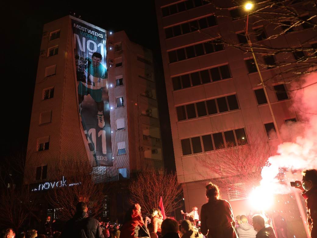 novak djokovic proslava rekorda novi beograd restoran