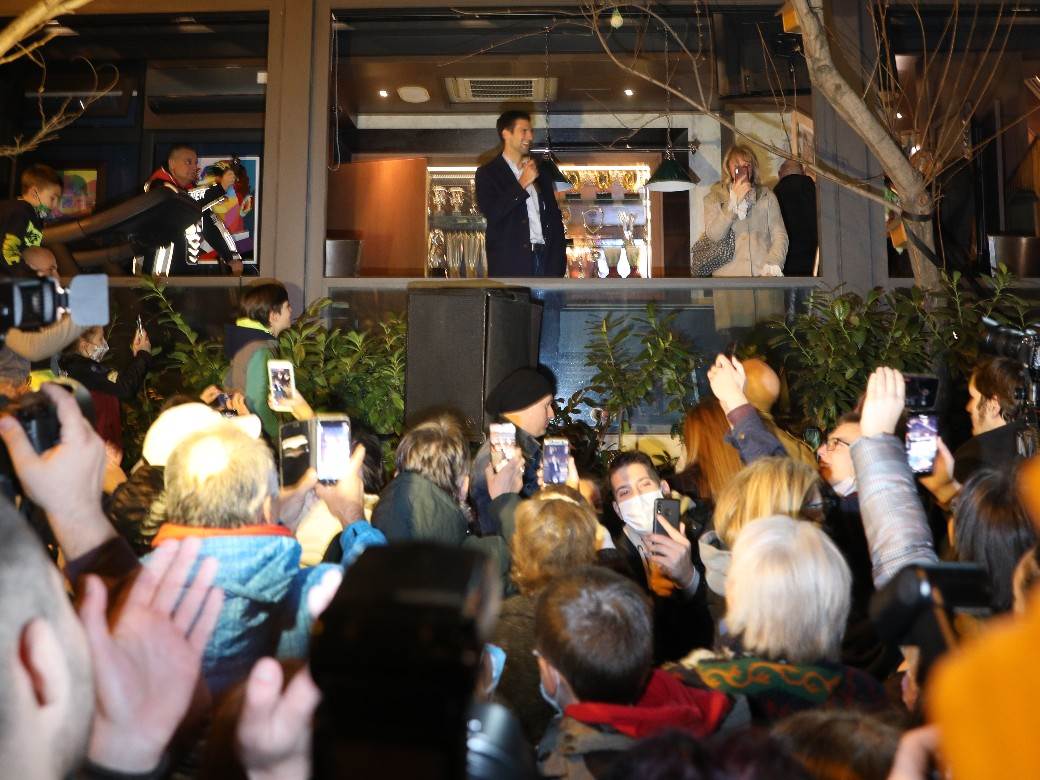 novak djokovic proslava rekorda novi beograd restoran