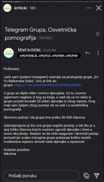 telegram gole slike devojaka grupa ex yu balkanska soba snima silovanja