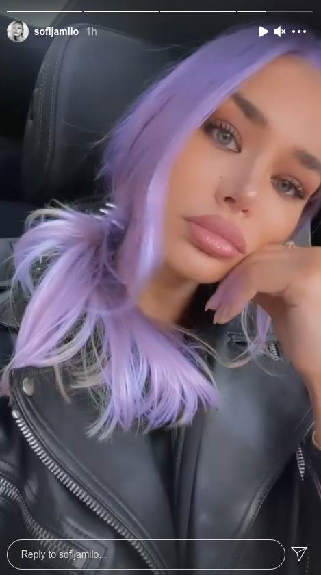 sofija milosevic boja kose ljubicasta instagram foto
