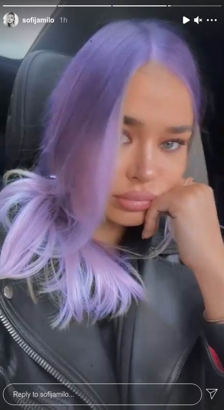 sofija milosevic boja kose ljubicasta instagram foto