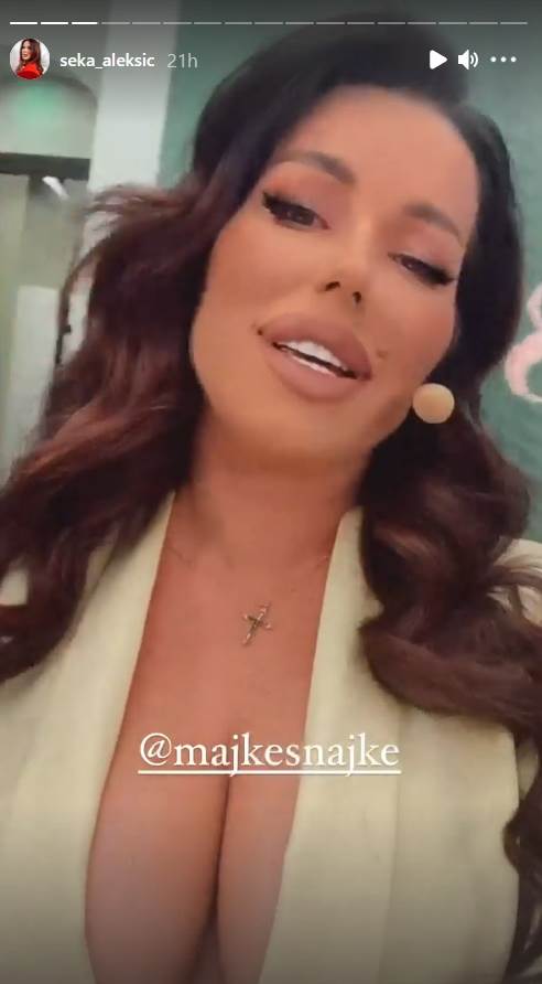 seka aleksic dekolte majke i snajke snimanje instagram video