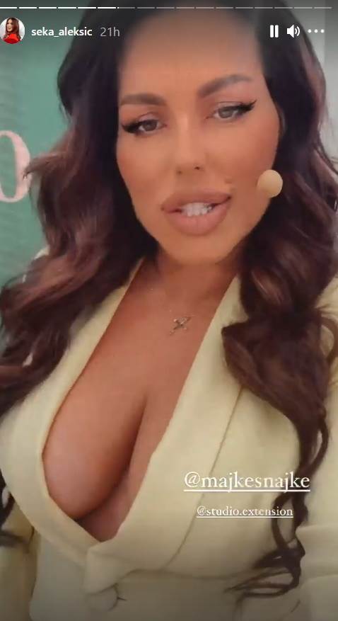 seka aleksic dekolte majke i snajke snimanje instagram video