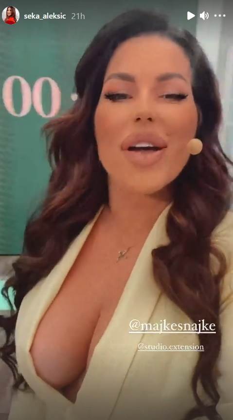 seka aleksic dekolte majke i snajke snimanje instagram video