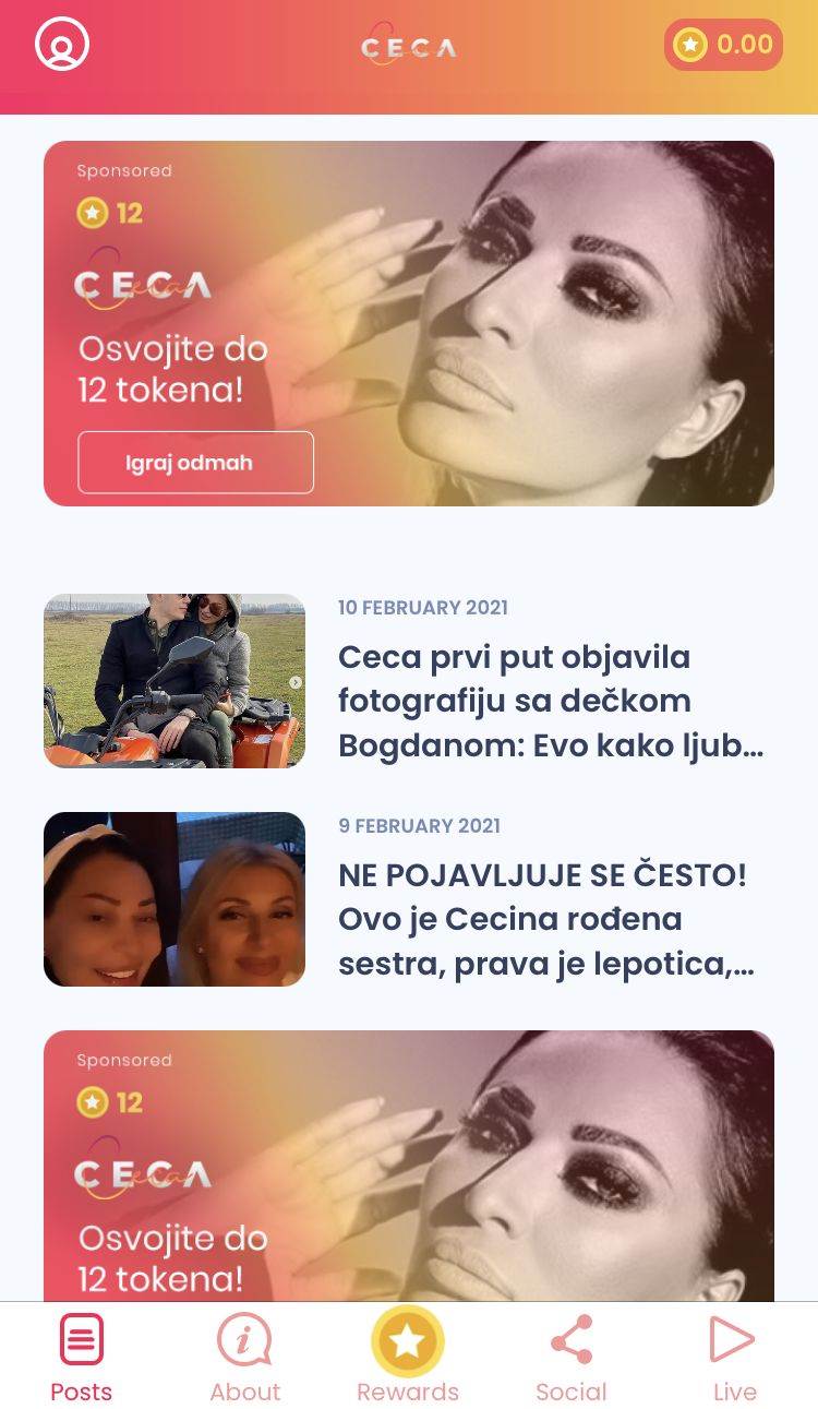 ceca raznatovic aplikacija veljko anastasija vesti nagrade