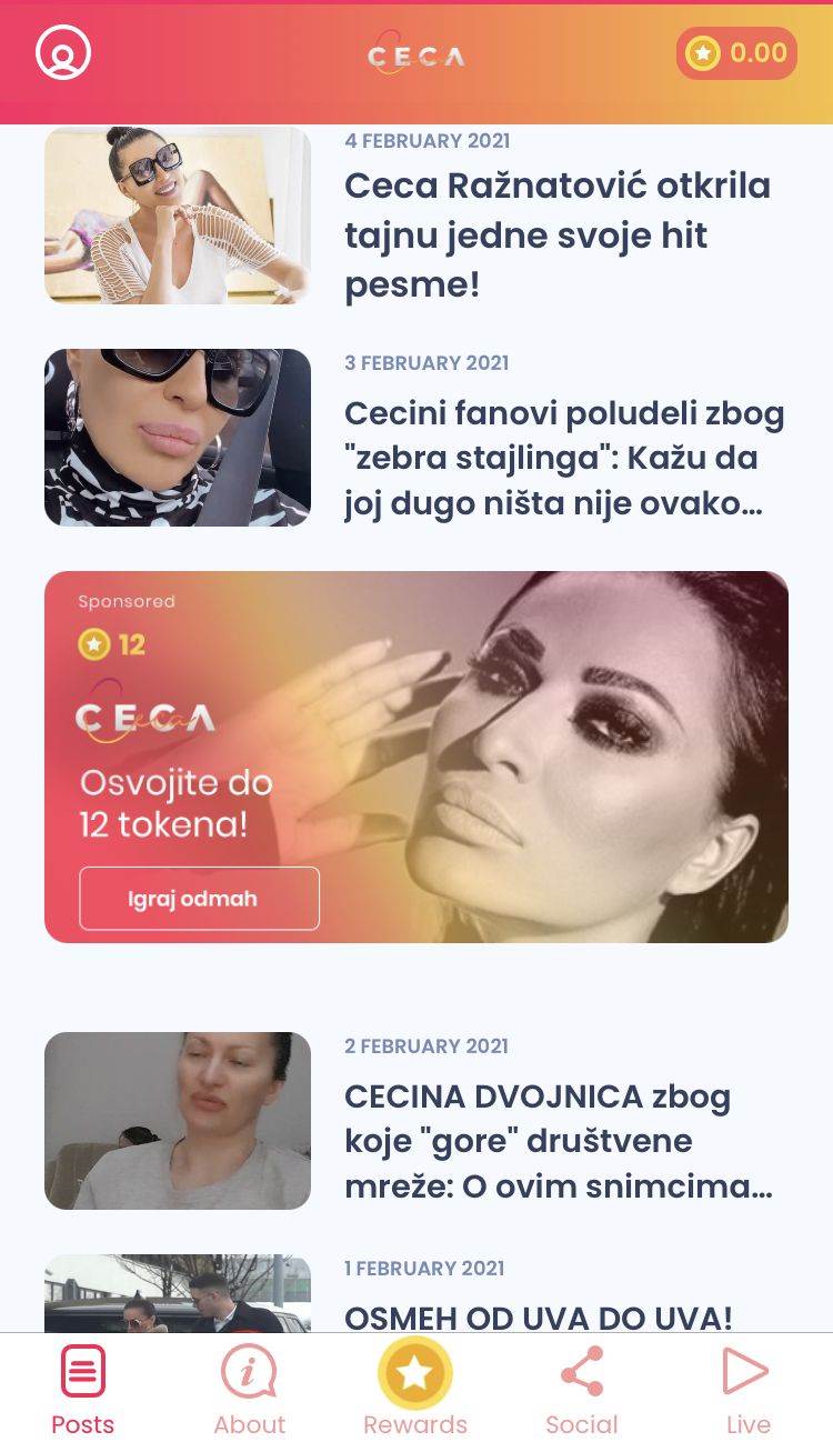 ceca raznatovic aplikacija veljko anastasija vesti nagrade