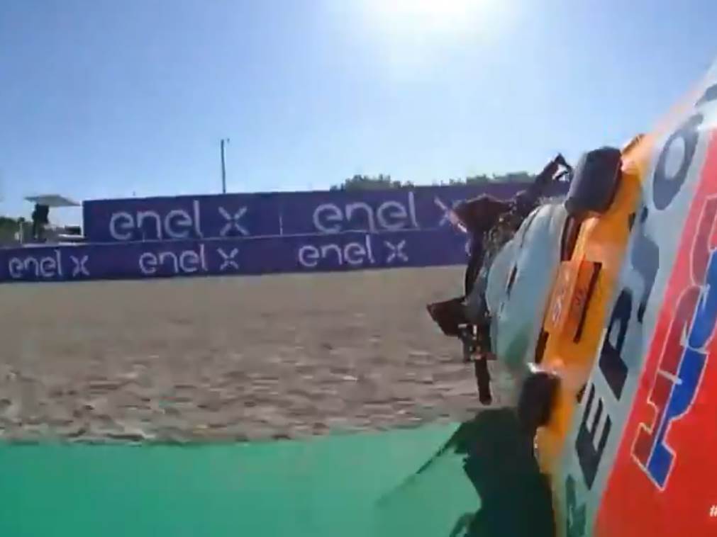 mark markez moto gp nesreca spanija udes video