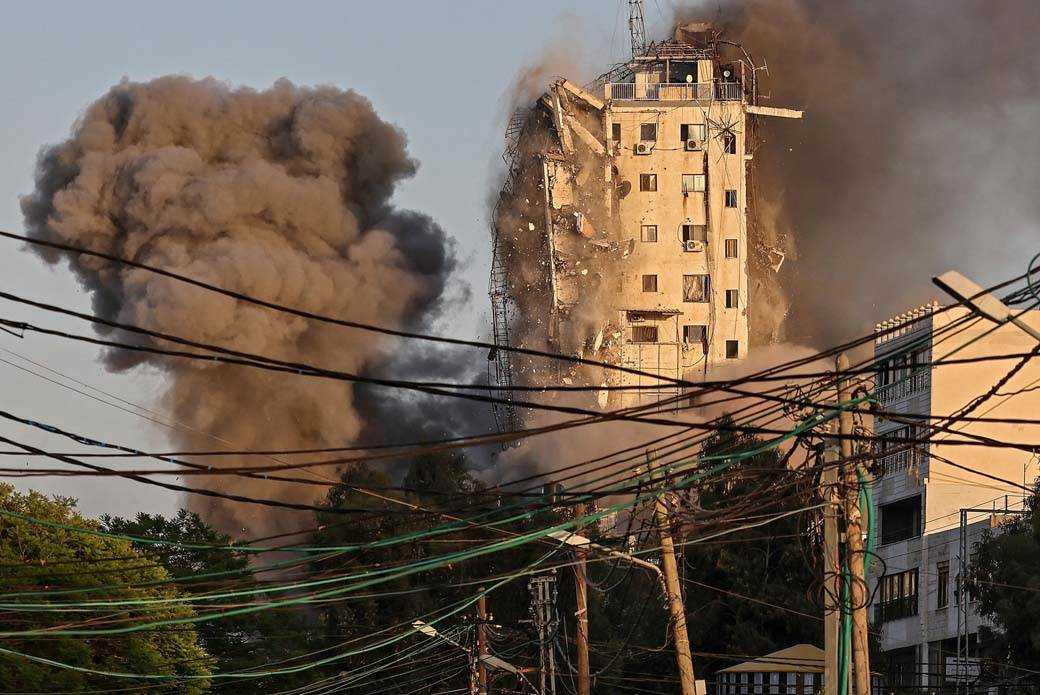 izrael hamas gaza najveca zgrada granate video