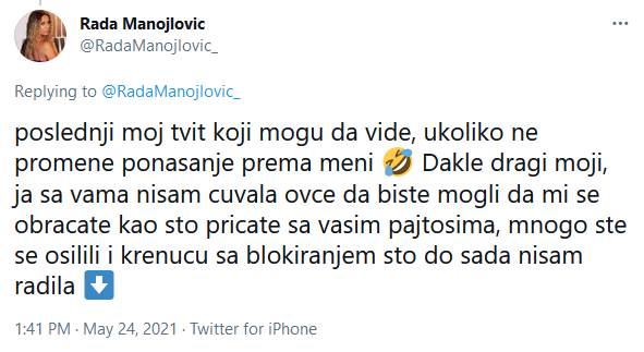 rada manojlovic grupa maneskin pevacica tviter